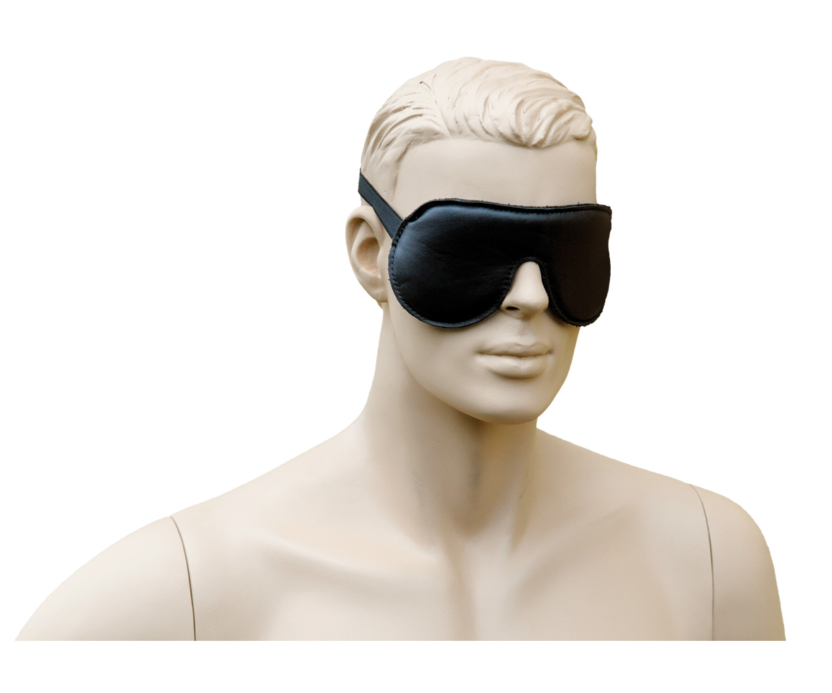 Leder Augenmaske soft schwarz
