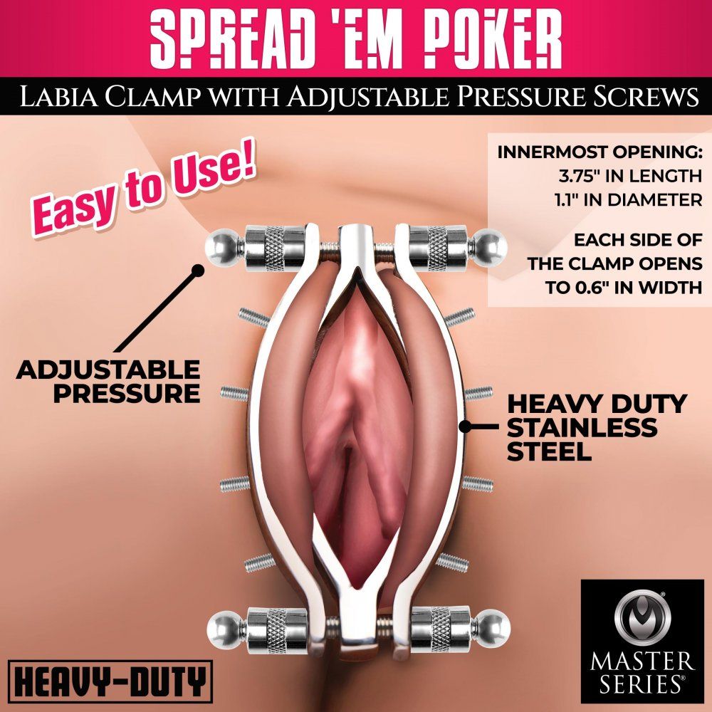 Master Series Spread ’Em Poker Labienklammer aus Edelstahl